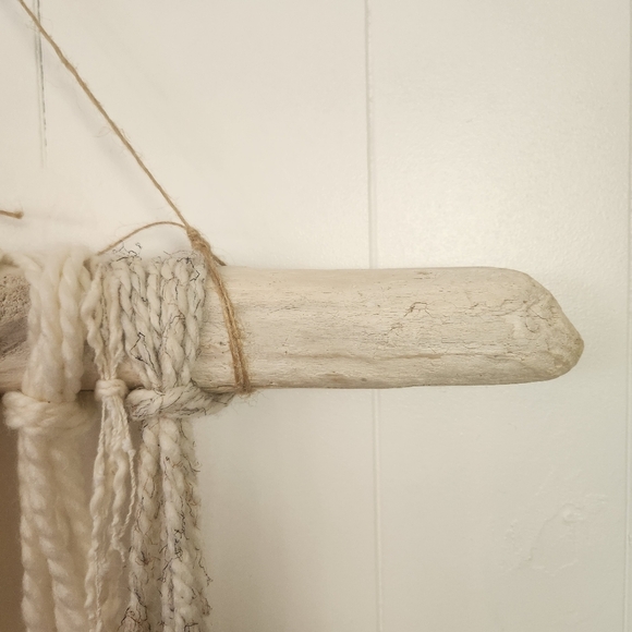 Boho Yarn Driftwood Wall Hanging Hand Woven Abstract Tapestry Bohemian Decor - Picture 4 of 9